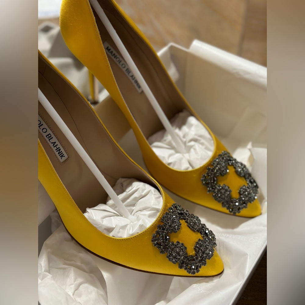 Manolo Blahnik Hanghisi satin heels
